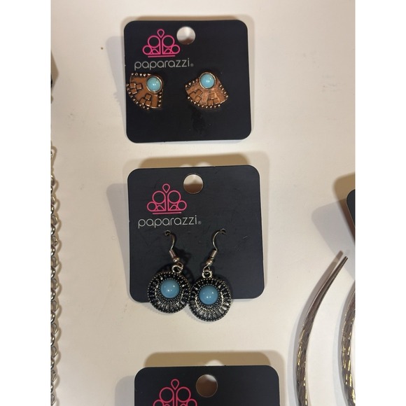 Paparazzi Jewelry Set Western/Turquoise Earring Necklace Lot of 6 New Never Worn - Picture 3 of 7